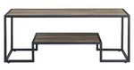 Idella Rustic Oak Wood/Black Metal Coffee Table