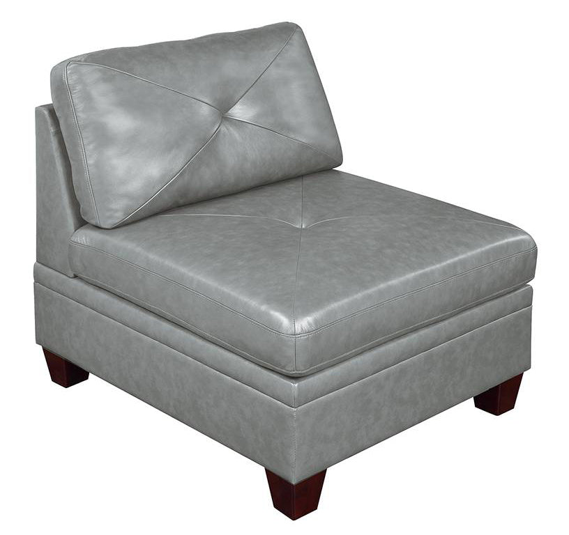 Iditri Grey Leather Armless Chair