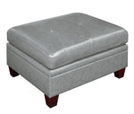Iditri Grey Leather Modular Sectional with Ottoman