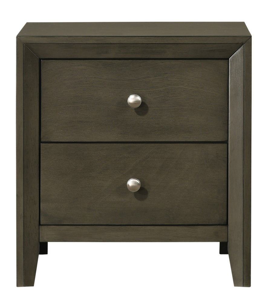 Ilana Gray Wood 2-Drawer Nightstand