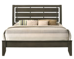 Ilana Gray Wood King Bed with Slatted Panel Headboard