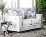 Ilse Off-White Chenille Loveseat