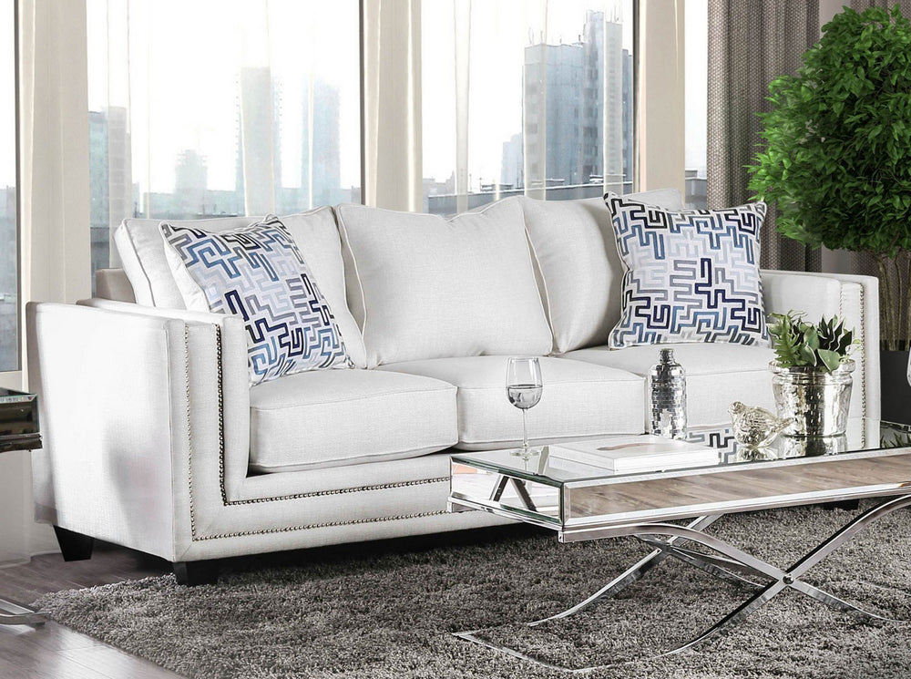 Ilse Off-White Chenille Sofa (Oversized)