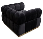 Image Black Velvet Tufted Cube Chair