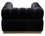 Image Black Velvet Tufted Cube Chair
