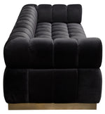 Image Black Velvet Tufted Cube Sofa (Oversized)