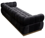 Image Black Velvet Tufted Cube Sofa (Oversized)