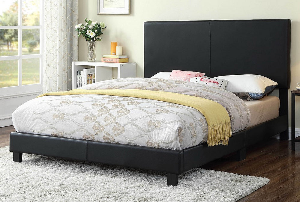 Ioanna Black PU Leather Queen Bed