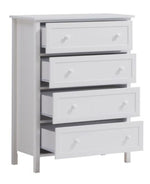 Iolanda White Wood 4-Drawer Chest