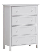 Iolanda White Wood 4-Drawer Chest