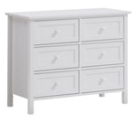 Iolanda White Wood 6-Drawer Dresser