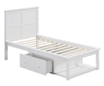 Iolanda White Wood Twin Bed with Storage