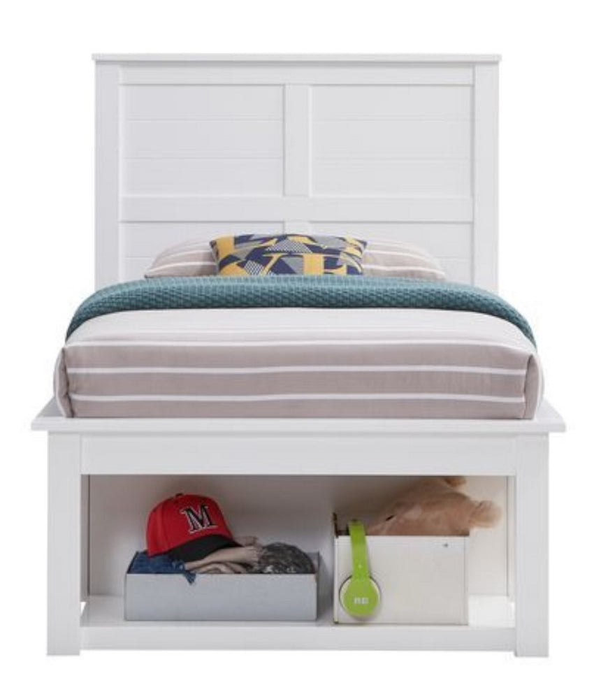 Iolanda White Wood Twin Bed with Storage – Aetna Stores