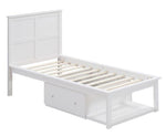 Iolanda White Wood Twin Bed with Storage