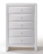 Ireland White Wood 5-Drawer Chest