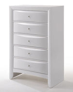 Ireland White Wood 5-Drawer Chest