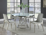 Irene 4 Light Grey Velvet/Chrome Finish Metal Side Chairs