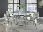 Irene 4 Light Grey Velvet/Chrome Finish Metal Side Chairs