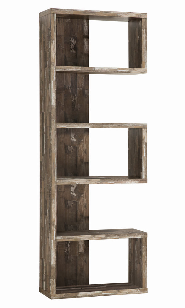 Elettra Salvaged Cabin Wood 5-Tier Bookcase