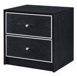 Jabir Brown Walnut Wood 2-Drawer Nightstand