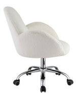 Jago White Lapin Fabric Swivel Office Chair