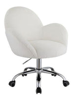 Jago White Lapin Fabric Swivel Office Chair