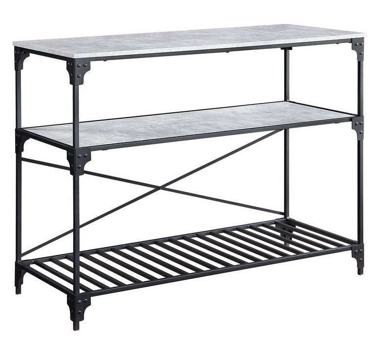 Jakob Grey Concrete/Black Metal Kitchen Cart