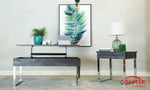 Jane Dark Charcoal Wood/Chrome Metal End Table