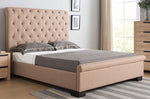 Janel Cinnamon Fabric Upholstered Tufted Queen Bed