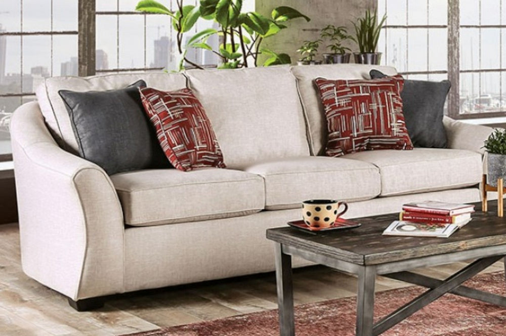 Jarrow Ivory Fabric Sofa (Oversized)