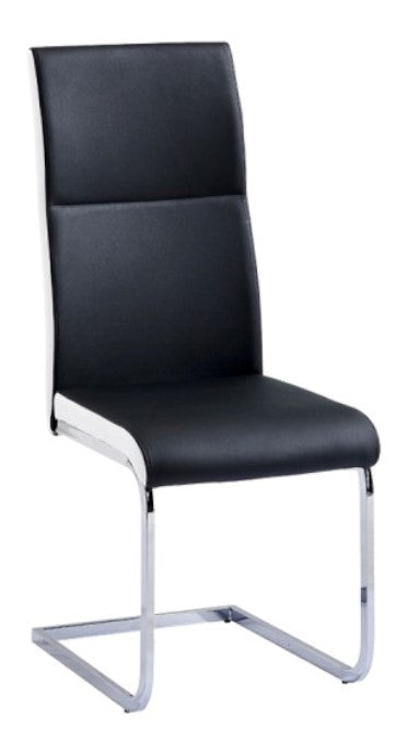 Jayden 2 Black Faux Leather/Metal Side Chairs