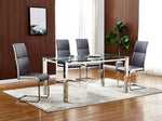 Jayden 2 Grey Faux Leather/Metal Side Chairs