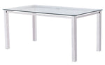 Jayden 5-Pc Glass/Grey Dining Table Set