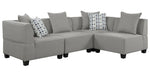 Jayne 4-Pc Gray Fabric Modular Sectional Sofa