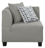 Jayne Gray Fabric Modular Sectional Sofa with Ottoman