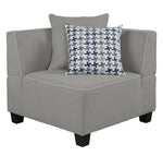 Jayne Gray Fabric Modular Sectional Sofa with Ottoman