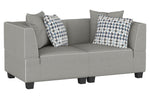 Jayne Gray Textured Fabric Loveseat