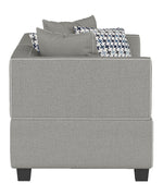 Jayne Gray Textured Fabric Loveseat