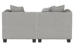 Jayne Gray Textured Fabric Loveseat