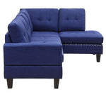 Jeimmur 2-Pc Blue Linen Tufted RAF Sectional Sofa