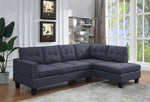 Jeimmur 2-Pc Gray Linen RAF Sectional Sofa