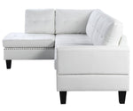 Jeimmur 2-Pc White PU Leather Tufted LAF Sectional Sofa