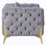 Jelanea Gray Velvet Tufted Chair