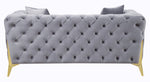 Jelanea Gray Velvet Tufted Loveseat