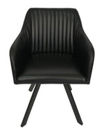 Jemma Black Leatherette/Gunmetal Metal Swivel Arm Chair