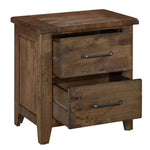 Jerrick Burnished Brown Wood 2-Drawer Nightstand