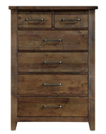 Jerrick Burnished Brown Wood 6-Drawer Chest