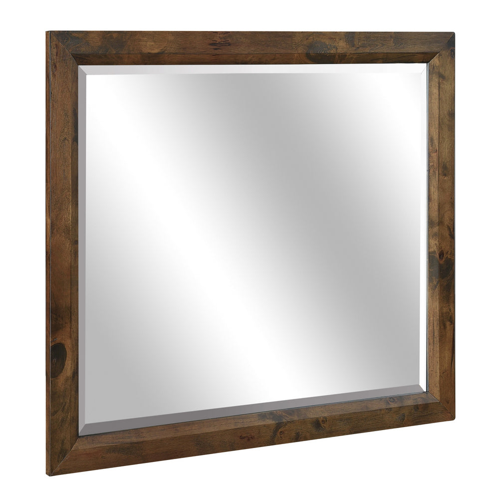 Jerrick Burnished Brown Wood Dresser Mirror