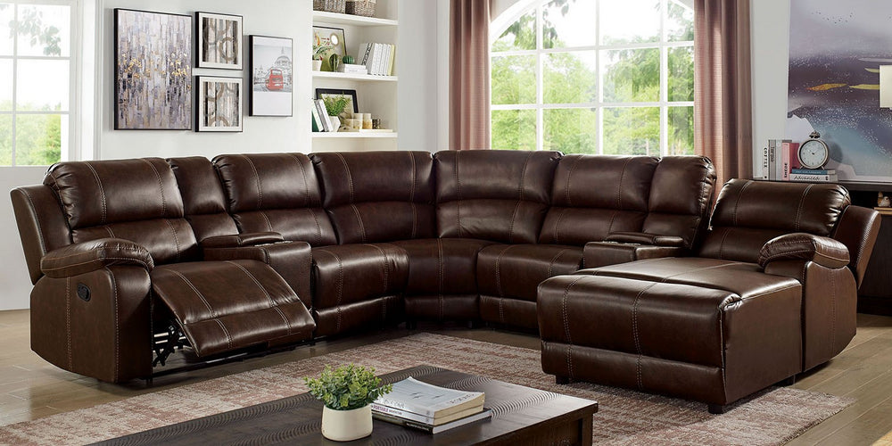 Jessi 4-Pc Brown RAF Manual Recliner Sectional