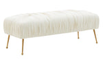 Jessica Glam Cream Velvet Bench